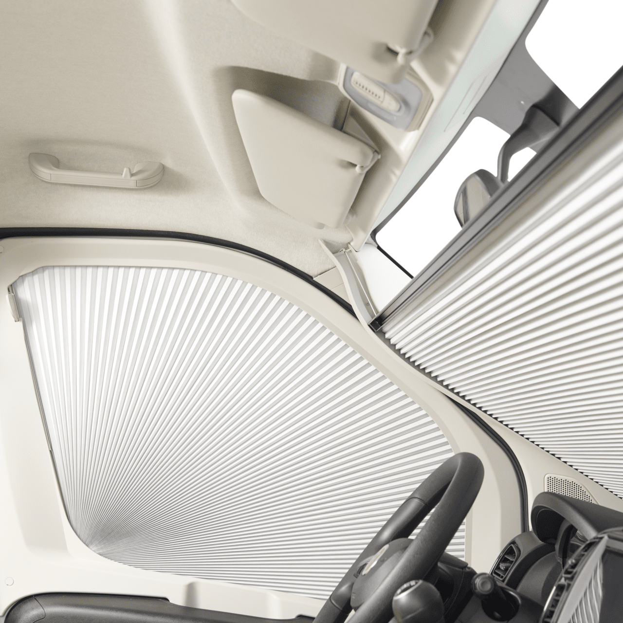 Vodicí lišta rolety Dometic FP 220 u centrálního zpětného zrcátka